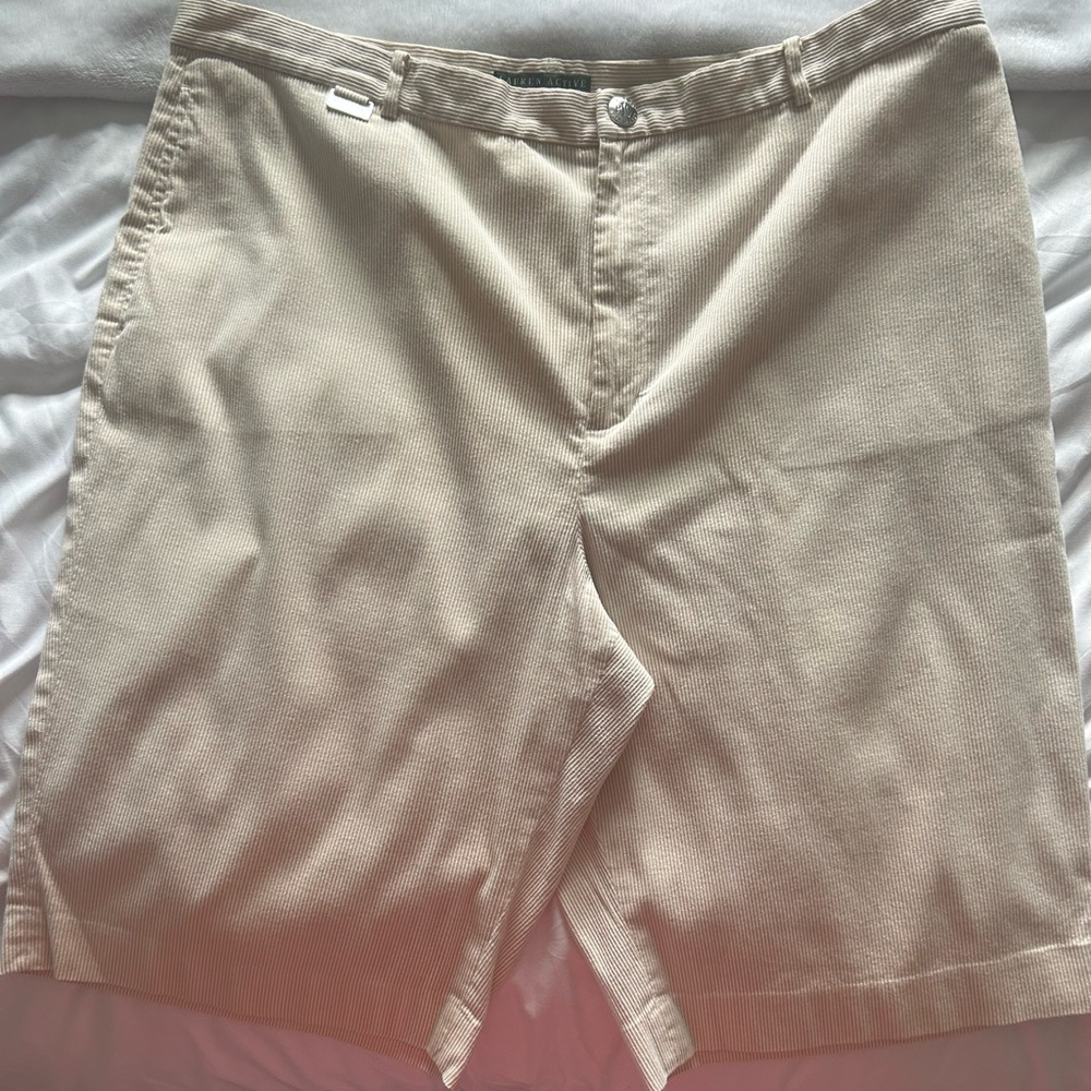 Ralph Lauren Tan/Cream Flat Corduroy Shorts